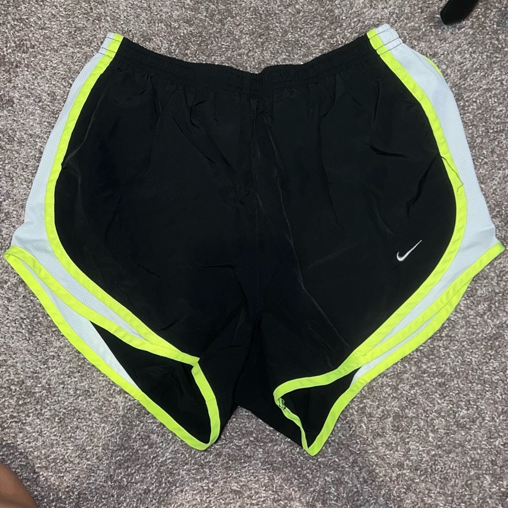 NIKE Neon Yellow & Black Tempo Running Shorts S/M